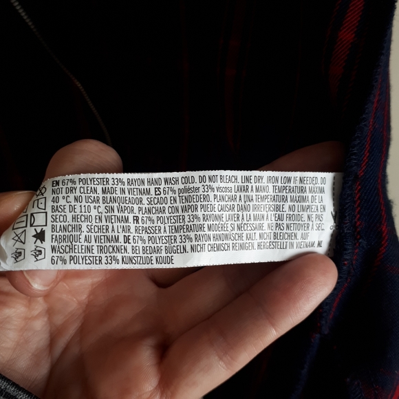 FOREVER 21 / L / Women's Tartan Plaid Pinafore Full Front Zip Mini Dress - Red - Picture 8 of 9